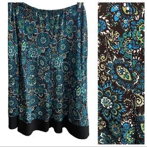 PAISLEY FLORAL GATHERED SKIRT, XL‎